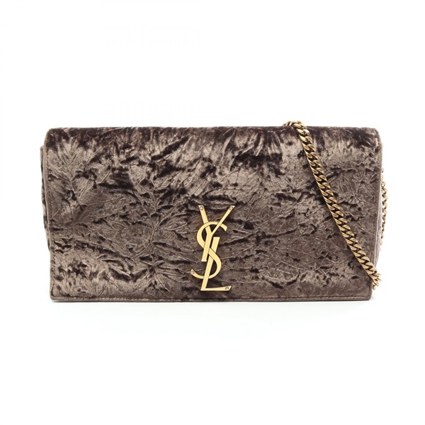 SAINT LAURENT PARIS Kate 99 chain Shoulder Bag Fabric leather Brown Used Women