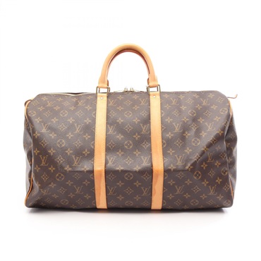 LOUIS VUITTON Keepall 50 travel hand bag M41426 Monogram leather Brown Used