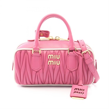 Miu Miu MATELASSE shoulder crossbody Handbag leather Pink White Used Women