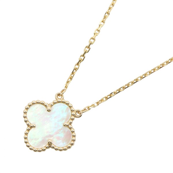 Van Cleef & Arpels Vintage Alhambra Necklace Pendant Shell 18KYG Gold Used Women