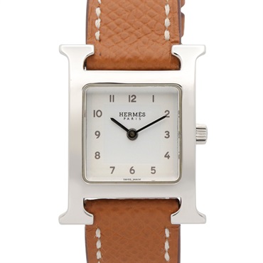 HERMES H watch Wrist Watch HH1.210 Quartz Stainless Steel Leather belt Women