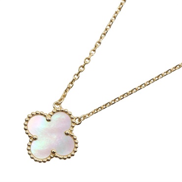 Van Cleef & Arpels Vintage Alhambra Mother-of-Pearl Necklace 18KYG Used Women