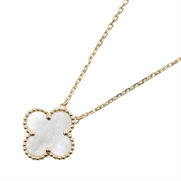 Van Cleef & Arpels Vintage Alhambra Mother-of-Pearl Necklace 18KYG Used Women