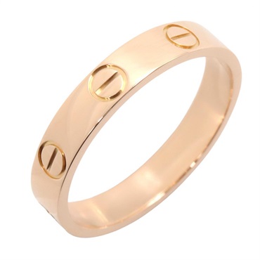 CARTIER Mini Love Ring 18KPG Pink Rose Gold Used women US size 6 #52