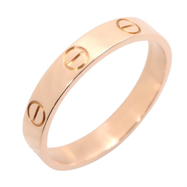CARTIER Mini Love Ring 18KPG Pink Rose Gold Used women US size 7.5 #56