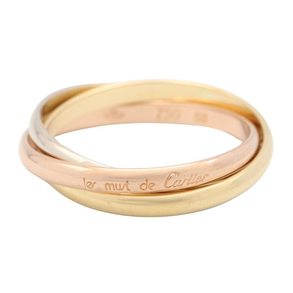 CARTIER Trinity Ring 18KYG 18KPG 18KWG Three gold used US size 5 #50 unisex