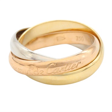 CARTIER Trinity Ring 18KYG 18KPG 18KWG Three gold used US size 6 #52 women