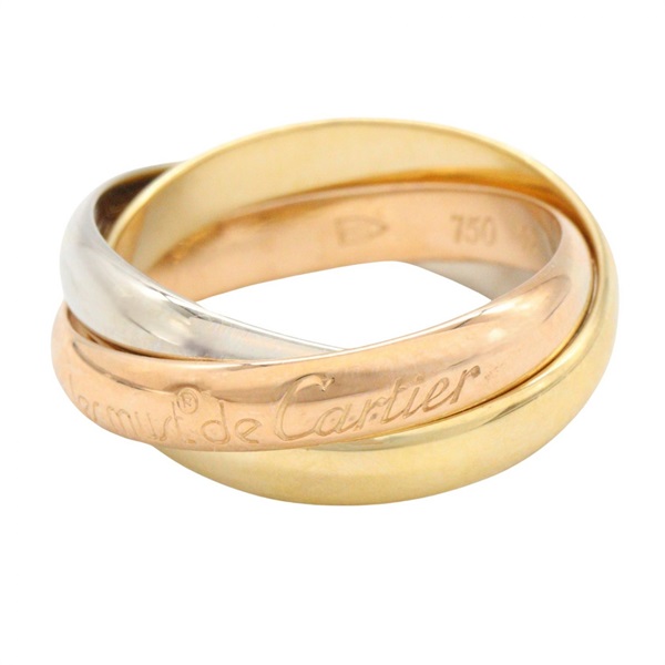 CARTIER Trinity Ring 18KYG 18KPG 18KWG Three gold used US size 6 #52 women