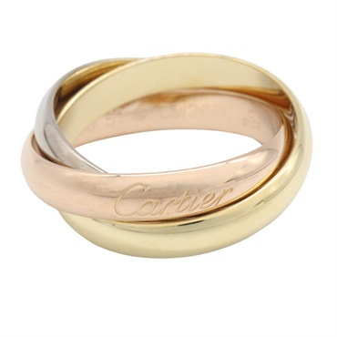CARTIER Trinity Ring 18KYG 18KPG 18KWG Three gold used US size 5.5 #51 women