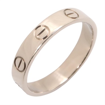 CARTIER Mini Love Ring 18KWG White Gold Used Women US size #51