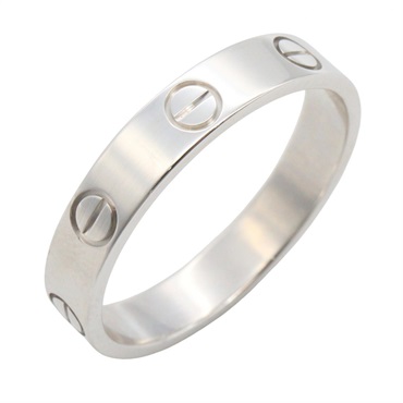 CARTIER Mini Love Ring 18KWG White Gold Used Unisex US size 7 #55