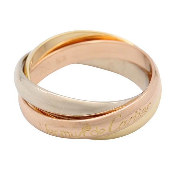 CARTIER Trinity Ring 18KYRWG Yellow Rose White Gold Used Women US size #6.5 #53