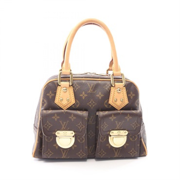LOUIS VUITTON Manhattan PM Handbag M40026 Monogram leather Brown Used Women