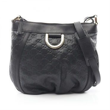 GUCCI Abby Guccissima Shoulder Crossbody Bag 203257 leather Black Used Women GG