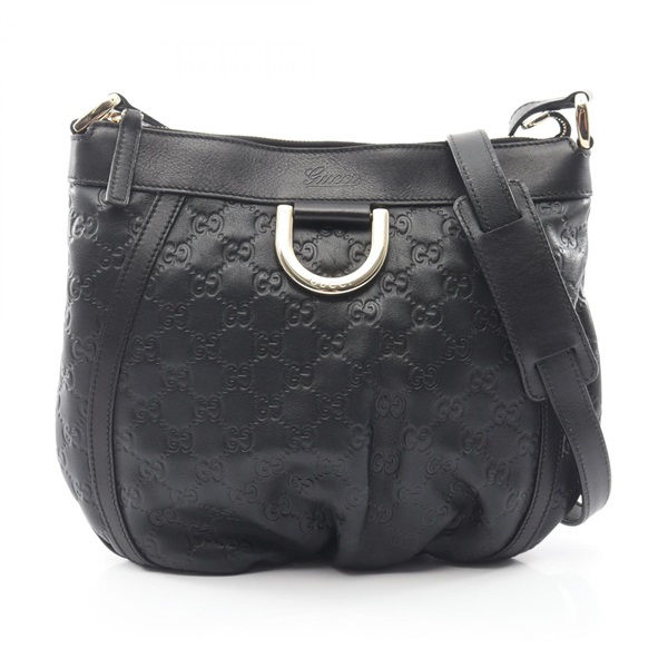 GUCCI Abby Guccissima Shoulder Crossbody Bag 203257 leather Black Used Women GG