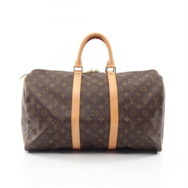 LOUIS VUITTON Keepall 45 travel hand bag M41428 Monogram leather Brown Used LV