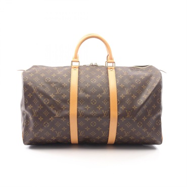 LOUIS VUITTON Keepall 50 travel hand bag M41426 Monogram leather Brown Used LV