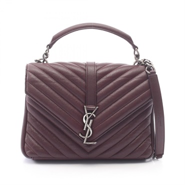 SAINT LAURENT PARIS College Shoulder Crossbody Handbag 428056 leather Used