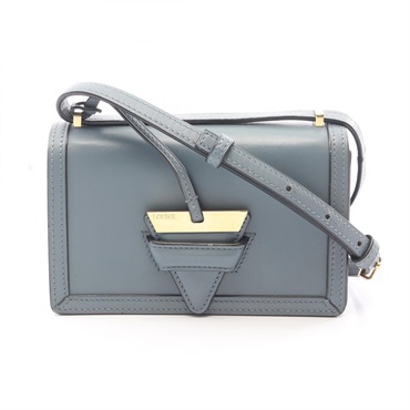 LOEWE Barcelona Shoulder Crossbody Bag leather Blue GHW Used Women