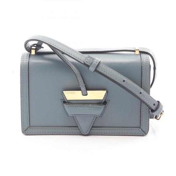 LOEWE Barcelona Shoulder Crossbody Bag leather Blue GHW Used Women