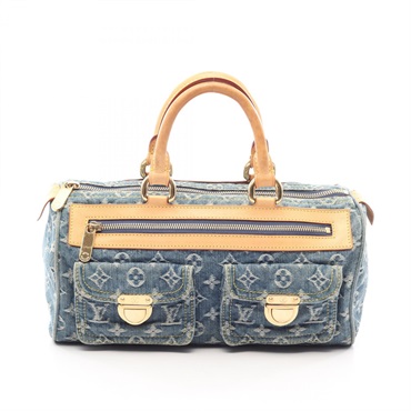 LOUIS VUITTON Neo Speedy Handbag M95019 Monogram Denim leather Blue Used Women