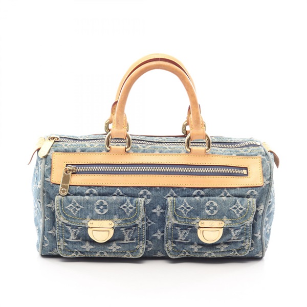 LOUIS VUITTON Neo Speedy Handbag M95019 Monogram Denim leather Blue Used Women