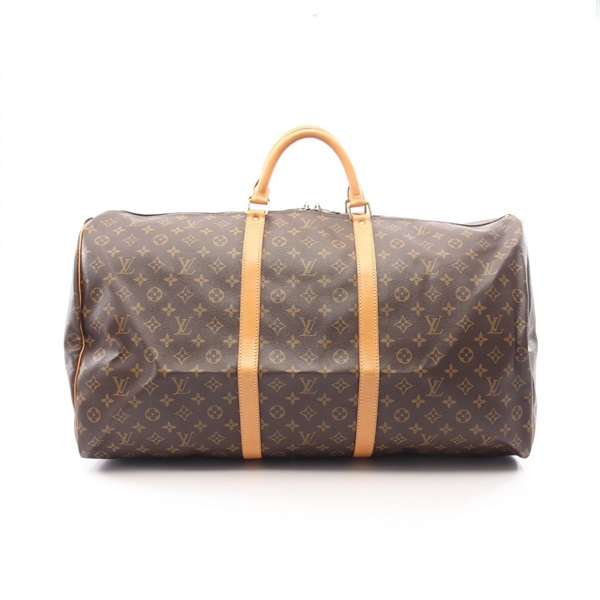 LOUIS VUITTON Keepall 60 travel hand bag M41422 Monogram leather Brown Used LV