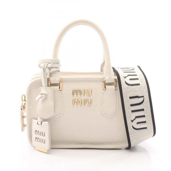 Miu Miu VIT.DAINO SOFT Shoulder Crossbody Handbag 5BB123 leather White Used