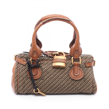 Chloe Paddington Shoulder Handbag Fabric leather Brown Black Beige Used Women