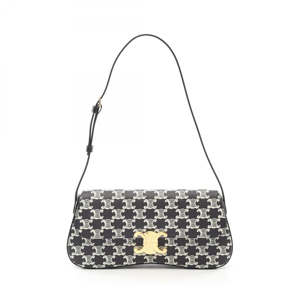 CELINE Medium Lola Shoulder Handbag 115532FQO38NO canvas leather Black Preowned