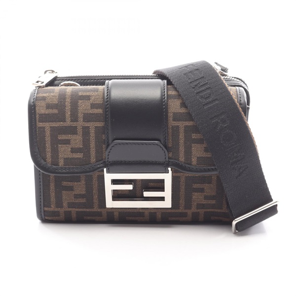 FENDI Double Baguette Shoulder Crossbody Bag 7VA649ALWKF0L3T canvas Preowned