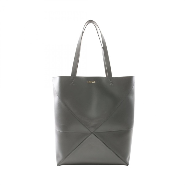 LOEWE Puzzle Fold Large Tote shoulder Bag B933Q18X011220 leather Gray preowned