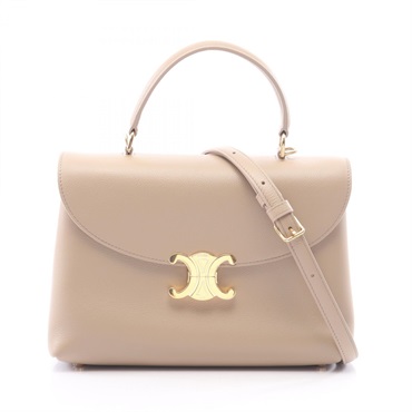 CELINE Medium Nino Crossbody Handbag 117523FXK03SA leather Beige Preowned