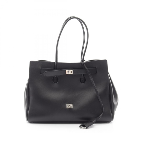 BALENCIAGA Bel Air Tote Shoulder Bag 805481 leather Black Used Women