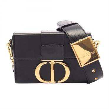 Christian Dior 30 MONTAIGNE Box Shoulder crossbody Bag leather Black Used Women
