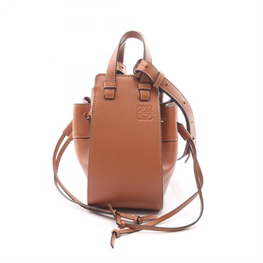 LOEWE Hammock Drawstring Mini shoulder crossbody Handbag leather Brown Used