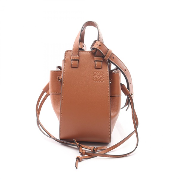 LOEWE Hammock Drawstring Mini shoulder crossbody Handbag leather Brown Used
