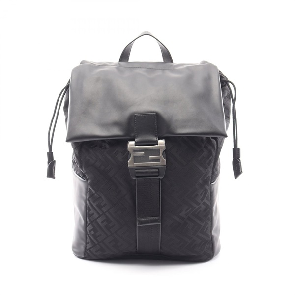 FENDI Flux Rucksack Backpack 7VZ090AVC6F0SAJ Nylon leather Black Preowned mens