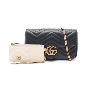 GUCCI GG Marmont Small Shoulder chain crossbody Bag 751526AACCE1061 leather BK