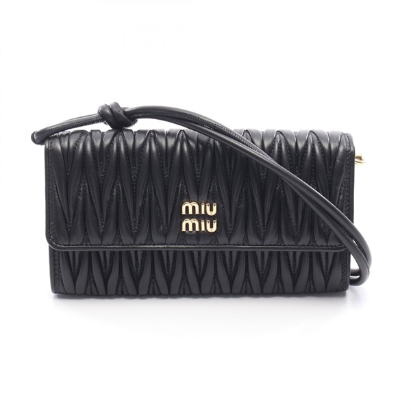 Miu Miu Materasse Shoulder hand Bag 5MT025AFPPF0002 leather Black preowned Women
