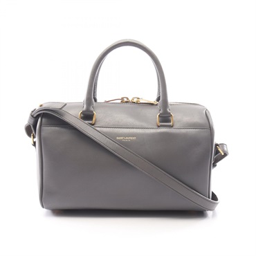 SAINT LAURENT PARIS Baby Duffel Crossbody Handbag 330958 leather Gray Used Women