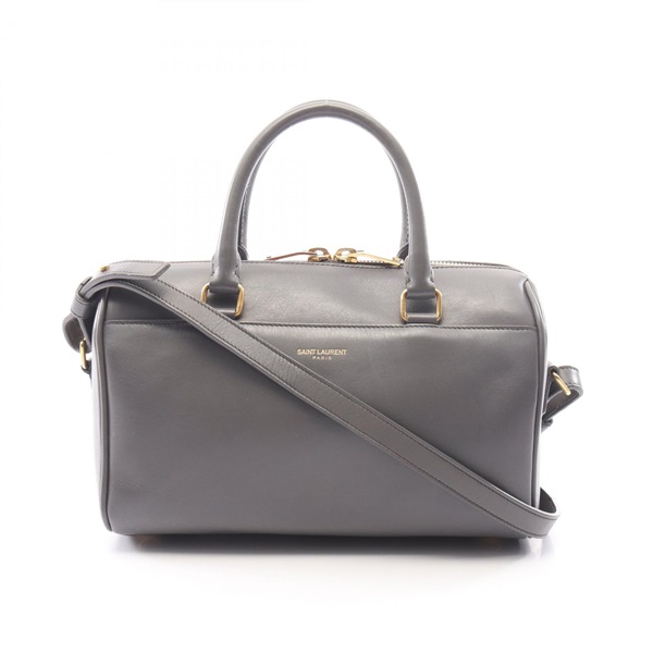 SAINT LAURENT PARIS Baby Duffel Crossbody Handbag 330958 leather Gray Used Women