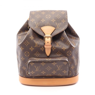 LOUIS VUITTON Montsouris MM Rucksack Backpack M51136 Monogram leather Brown Used