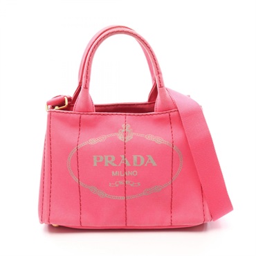 PRADA CANAPA Shoulder Crossbody Tote Handbag B2439G canvas Pink Used Women