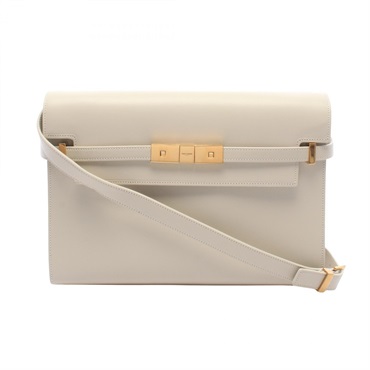 SAINT LAURENT PARIS Manhattan Shoulder Bag 579271 leather Beige Used Women