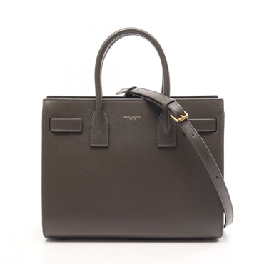 SAINT LAURENT PARIS Sac de Jour Baby Shoulder Handbag 421863 leather Green Used