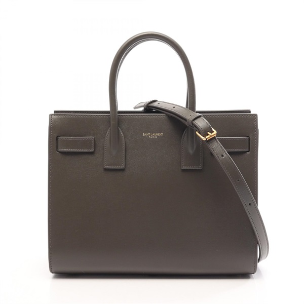SAINT LAURENT PARIS Sac de Jour Baby Shoulder Handbag 421863 leather Green Used