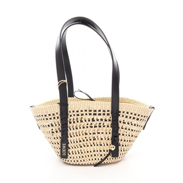 LOEWE Paula's Ibiza Braide Basket Small Tote shoulder Bag ASCPIBSX022165 Raffia