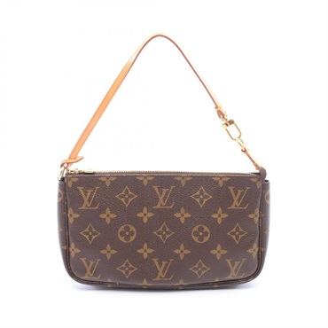 LOUIS VUITTON Pochette Accessoires Shoulder Handbag M51980 Monogram Brown Used