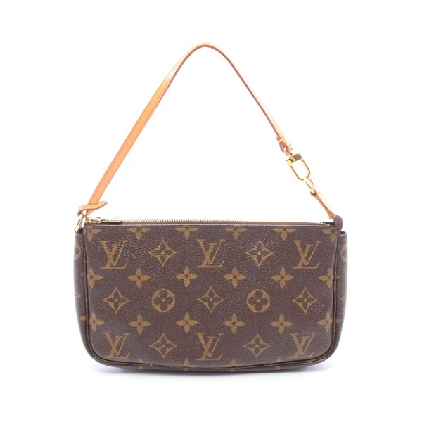 LOUIS VUITTON Pochette Accessoires Shoulder Handbag M51980 Monogram Brown Used